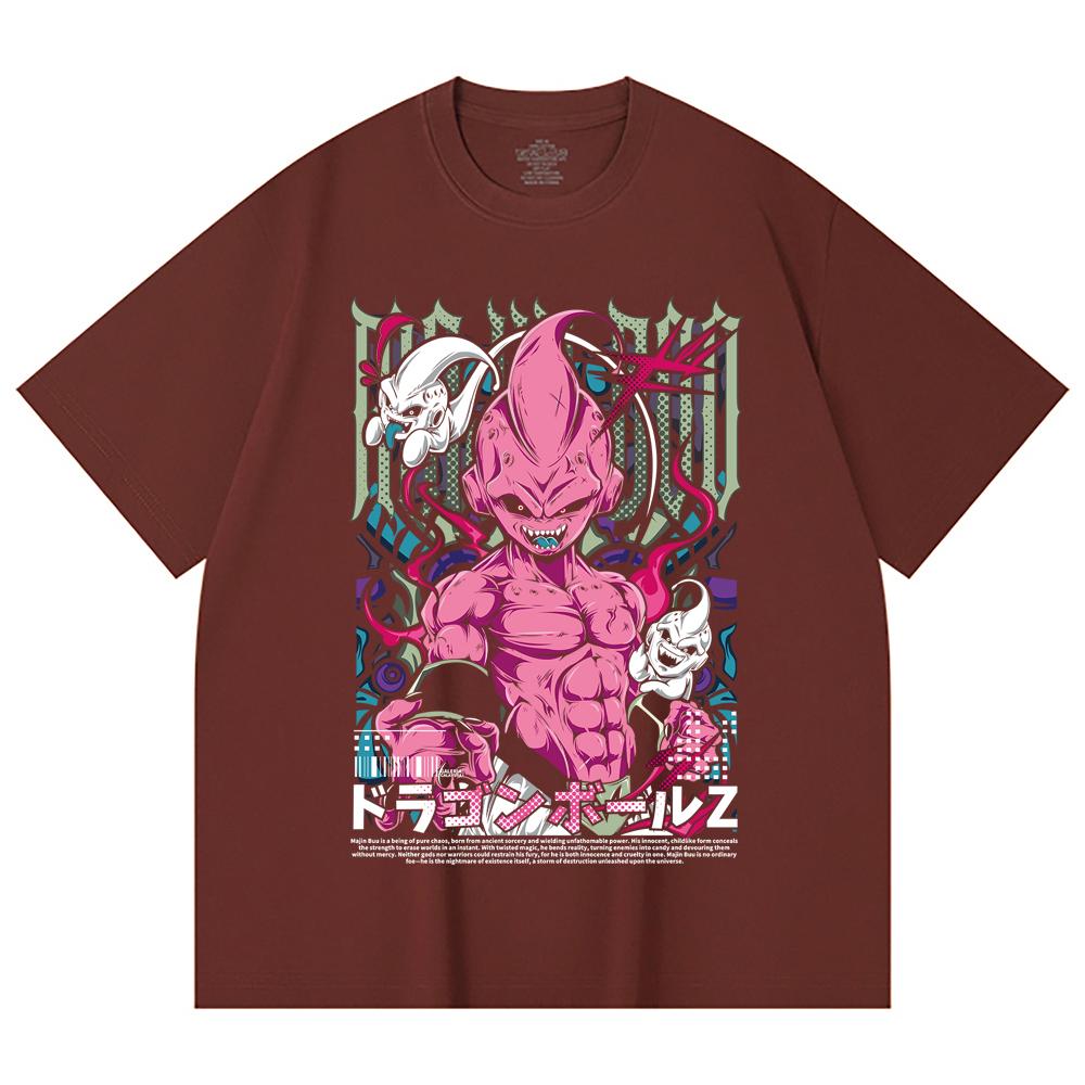 230 Gsm 100% Cotton Dragon Ball V67 Majin Buu Print Unisex Heavy Cotton T Shirt