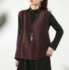 Gilet lavorato a maglia retrò con scollo a V, senza maniche, sottile, ampio, da donna, impilabile, casual, primavera e autunno