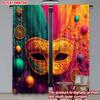 2D Flat Printing 2pcs Curtain Window Treatment Curtains Carnival Festive Mask Digital Printed Polyester Drapes All Season Party