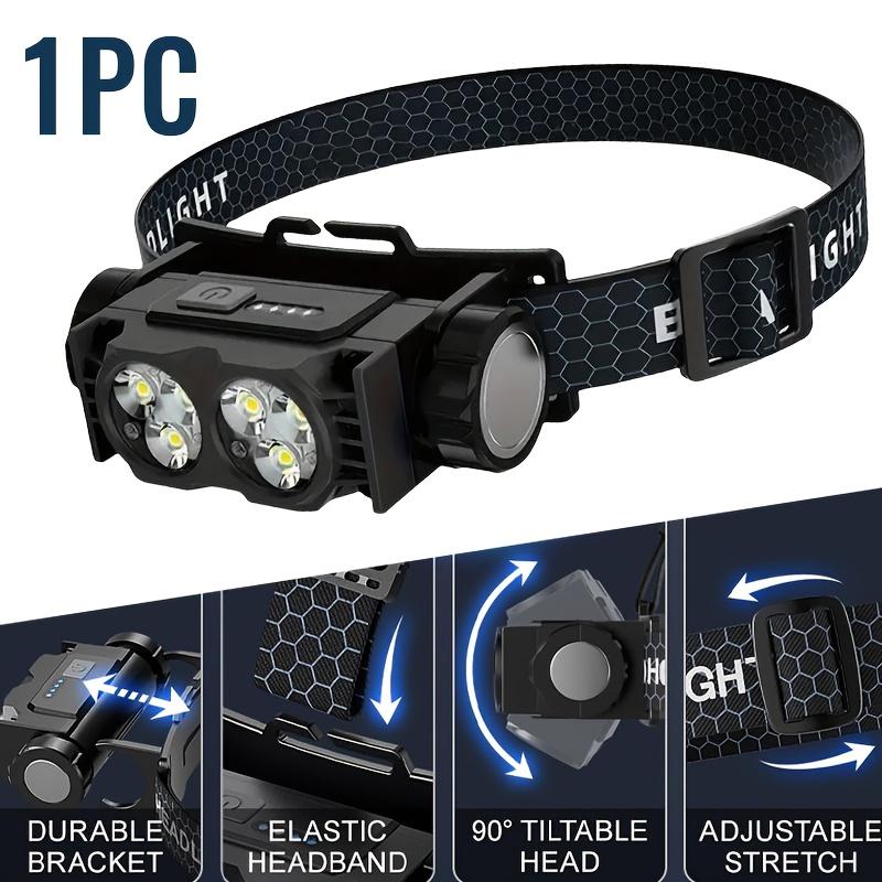 Multifunksjonell magnetisk bærbar arbeidslykt oppladbar hodelykt med 3-trinns justering for utendørs camping, løping og fiske