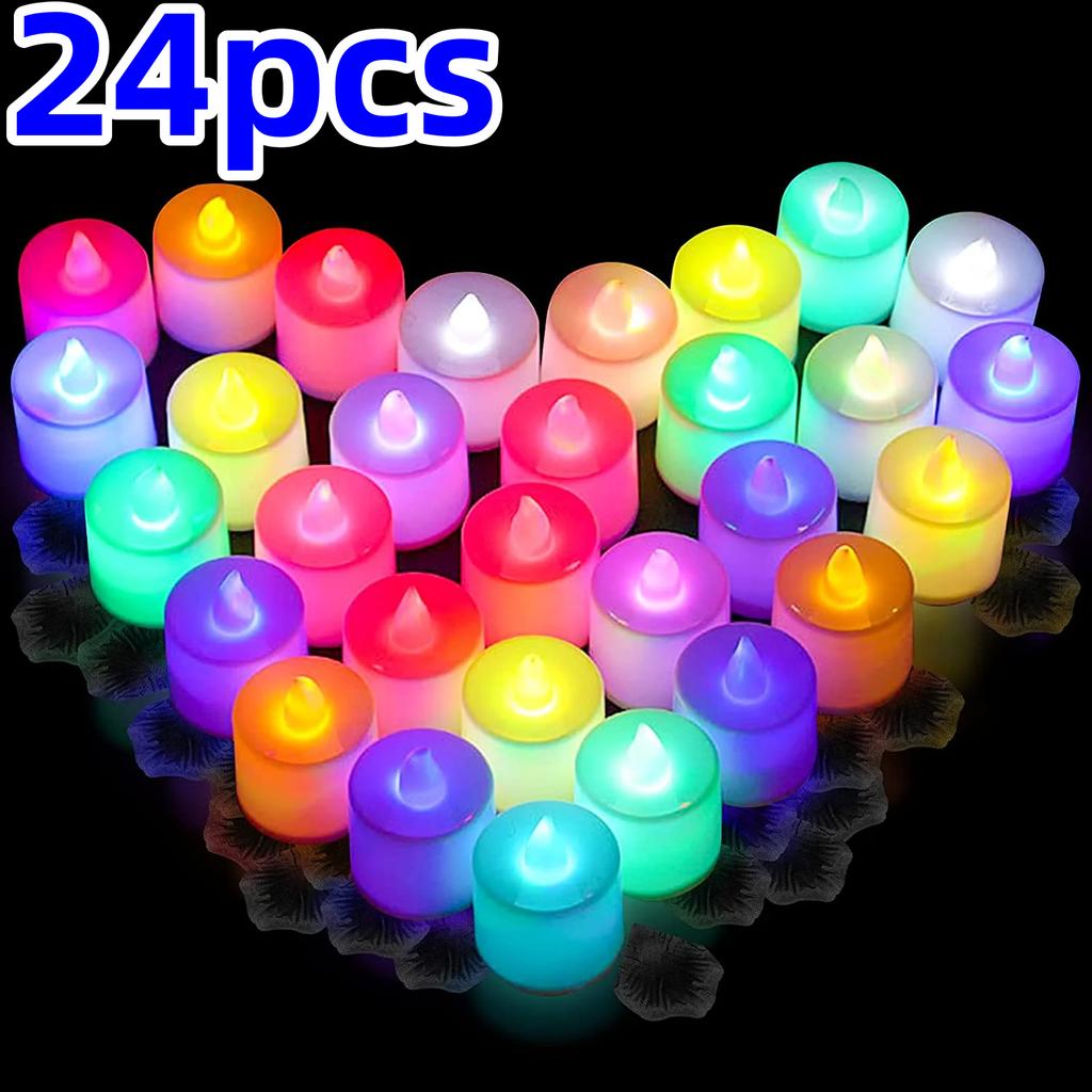 Xiaomi 24Pcs LED Candles Flameless Candle Battery Operated, LED Electric Candles Tea Lights Halloween Christmas Party Decorations