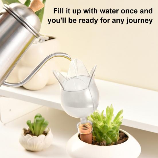 Water Dripper Tulip Flower Design Self Watering Spike Automatic Drip Irrigation System Watering Device Home Garden Irrigation Tool