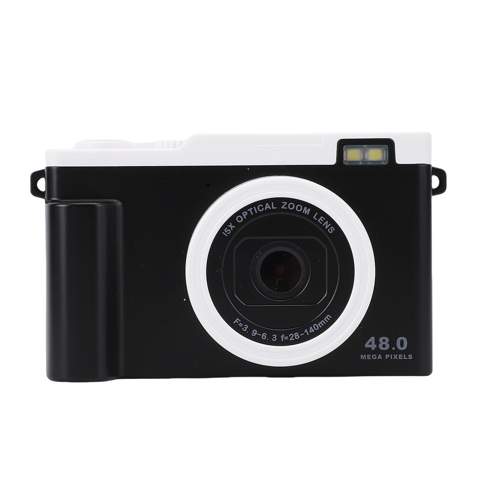 

1080P 48MP HD Dual Camera Portable Digital Camera with 15x Optical Zoom LED Flash WiFi Transfer чорний