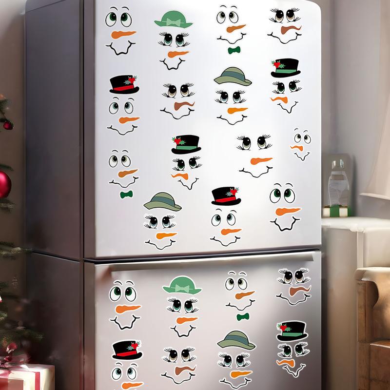 Wall Sticker Christmas Wall Sticker Emoji Sticker Cute Cartoon Snowman Refrigerator Sticker Window Sticker Cup Sticker Wallpaper