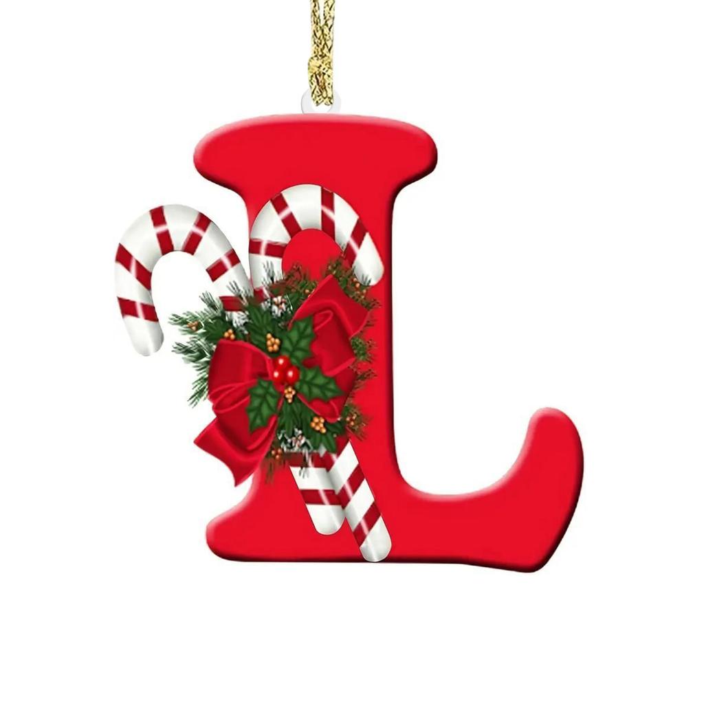 1pc Christmas Pendant Acrylic 26 Letter Pendant Hanging Christmas Tree Ornament Accessories Xmas New Year Decor Ornaments