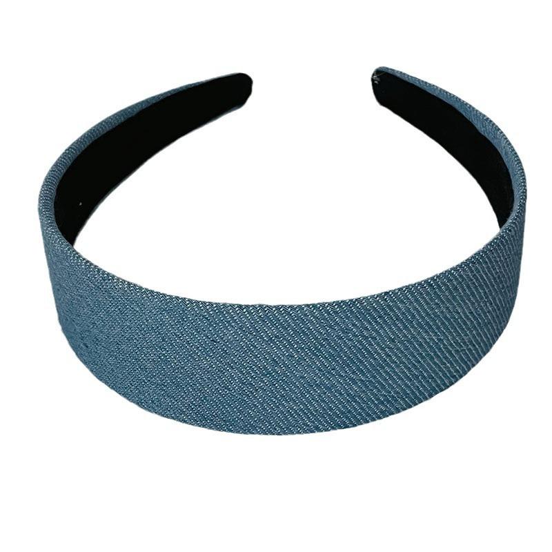 4CM Wide Brimmed Denim Cloth Headbands for Women Daily Shopping Press Hair Hoop Accessories Classic Lady Girls Hairbands