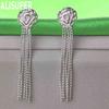 925 Sterling Silver Romantic Rose Pierced Earrings Fashion Charm Wedding Jewelry