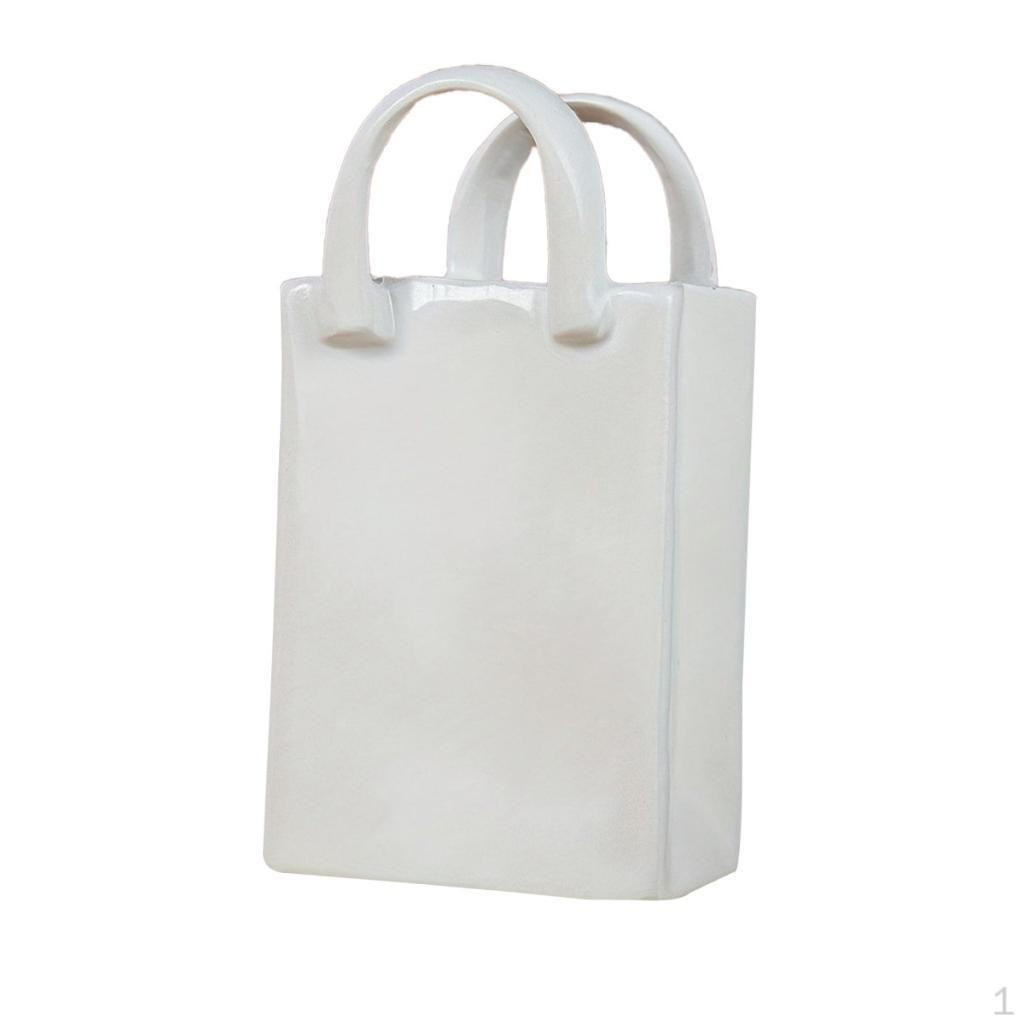 

Cute Handbag Vase Centerpeice Elegant Gift Nordic Ornament Bookshelf Decorative for Kitchen Hotel 7.2cmx5cmx13.9cm
