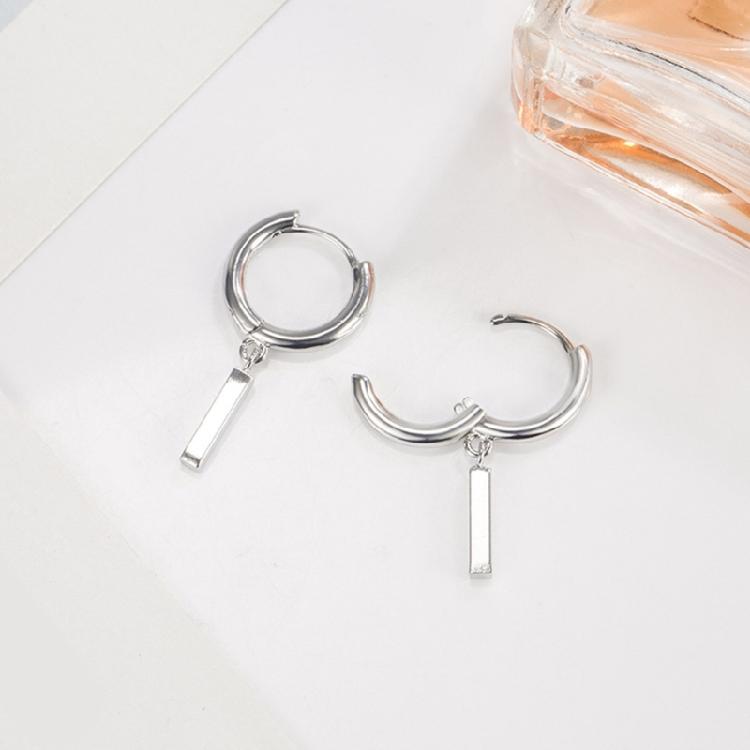 Delicate Silver Rod Drop Earrings Stylish and Timeless Ear Rings Charm Cute Silver Bar Drop Earrings for Girls and Teens
