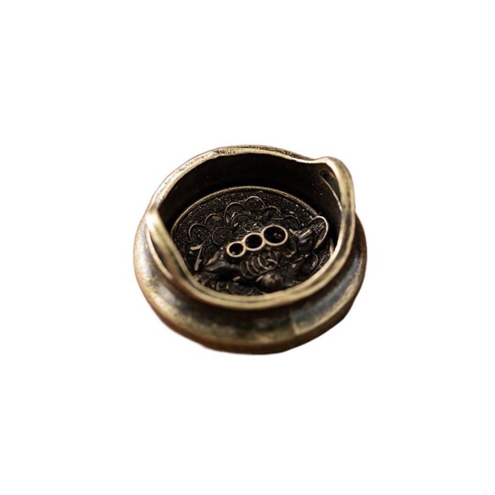 

Маленькая трехногая подставка для благовоний Антикварная мини-подставка для благовоний Золотая жаба Подставка для благовоний Чайный столик бронзовый