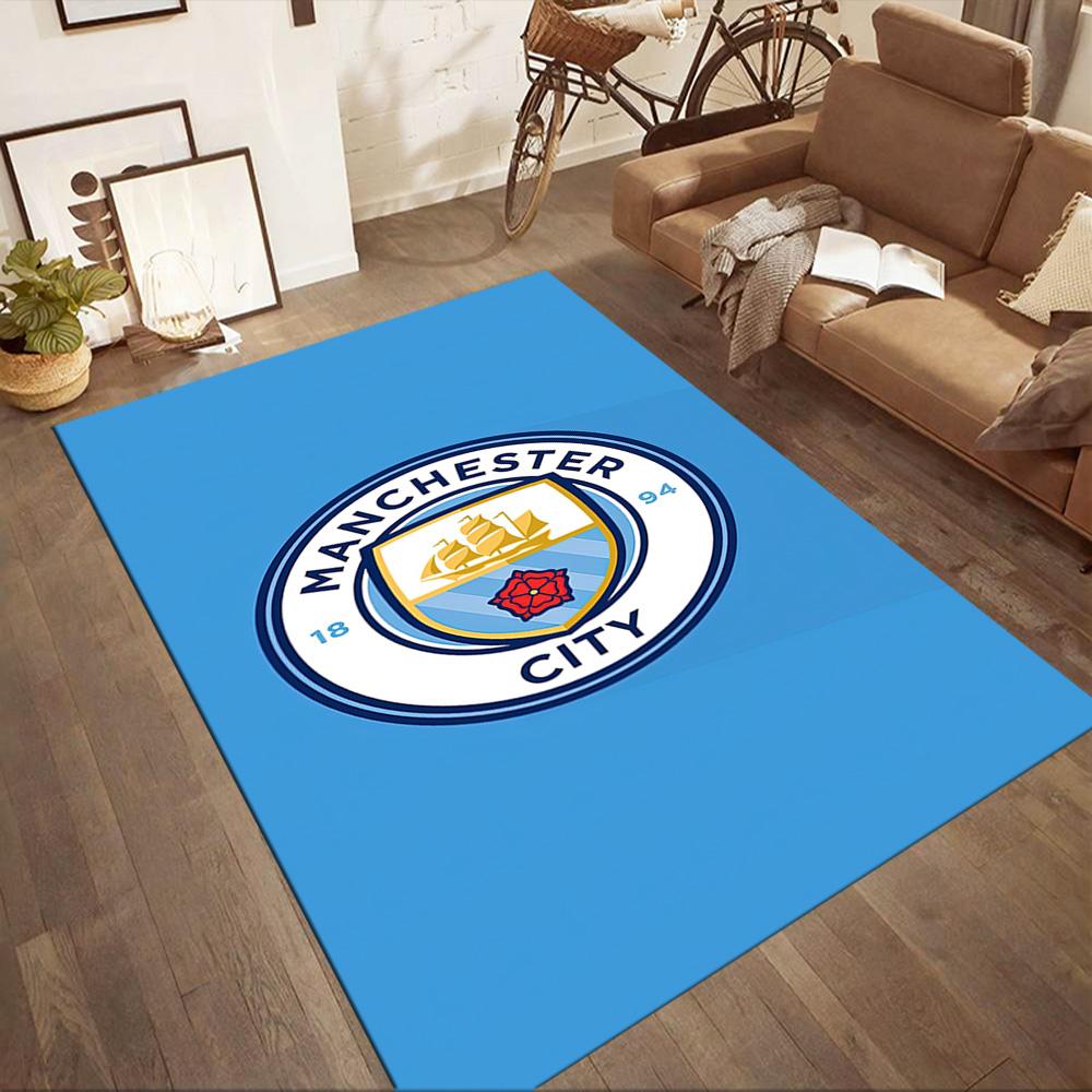 Manchester City Fc Square Rugs Are a Great Choice for Living Rooms, Bedrooms, Home Décor, and As Gifts.