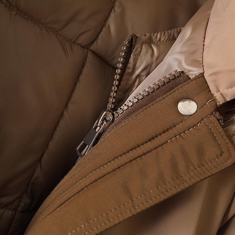 Giacche lunghe con collo in pelliccia sintetica per donna, nuova fodera invernale, cappotto imbottito femminile staccabile, parka invernale stile coreano con cappuccio