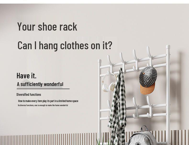 Multi-Layer Floor-Standing Shoe and Clothing Rack: Entryway Organizer