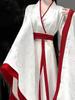 2026 Damen Hanfu Set: Stil der Streitenden Reiche mit Kreuzkragen, weiten Ärmeln und hüftlanger Jacquard-Ripp-Rock