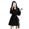 High Sense Hepburn Style Black Suit Dress Spring and Autumn New Women's Clothing Small Bottom Skirt
