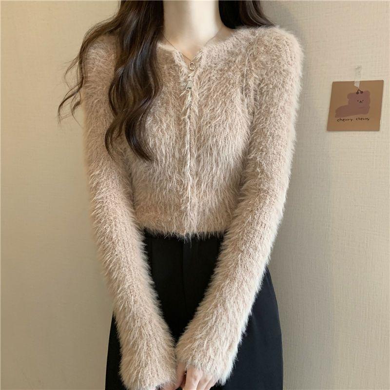 Celebrity Style Knitted Cardigan Women's Outerwear Top Trendy Autumn and Winter New Slim Temperament Short Sweater