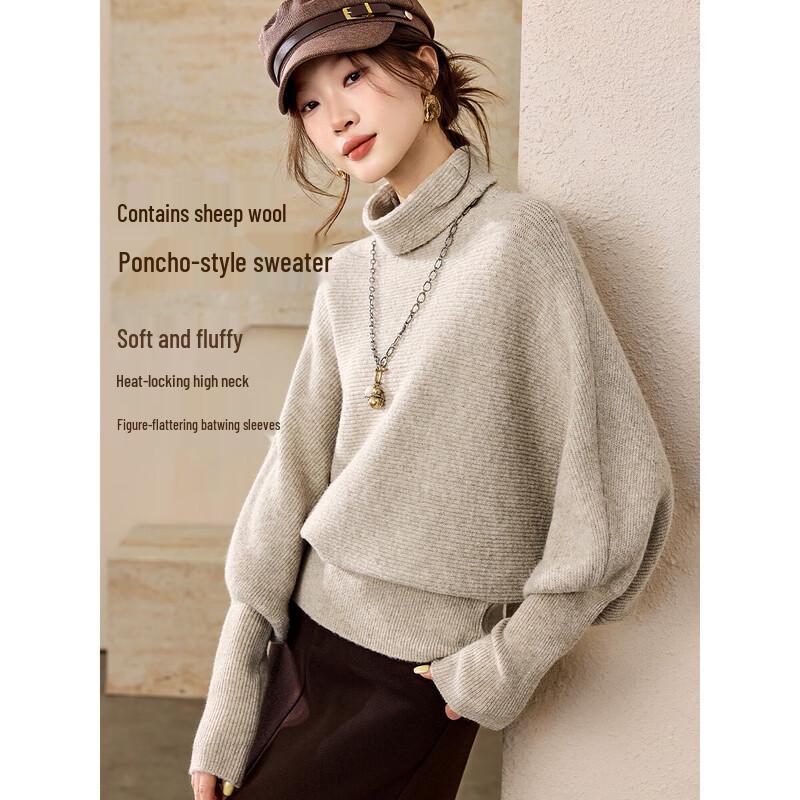 

Mohan Yimei Retro High-Neck Lantern Sleeve Sweater M