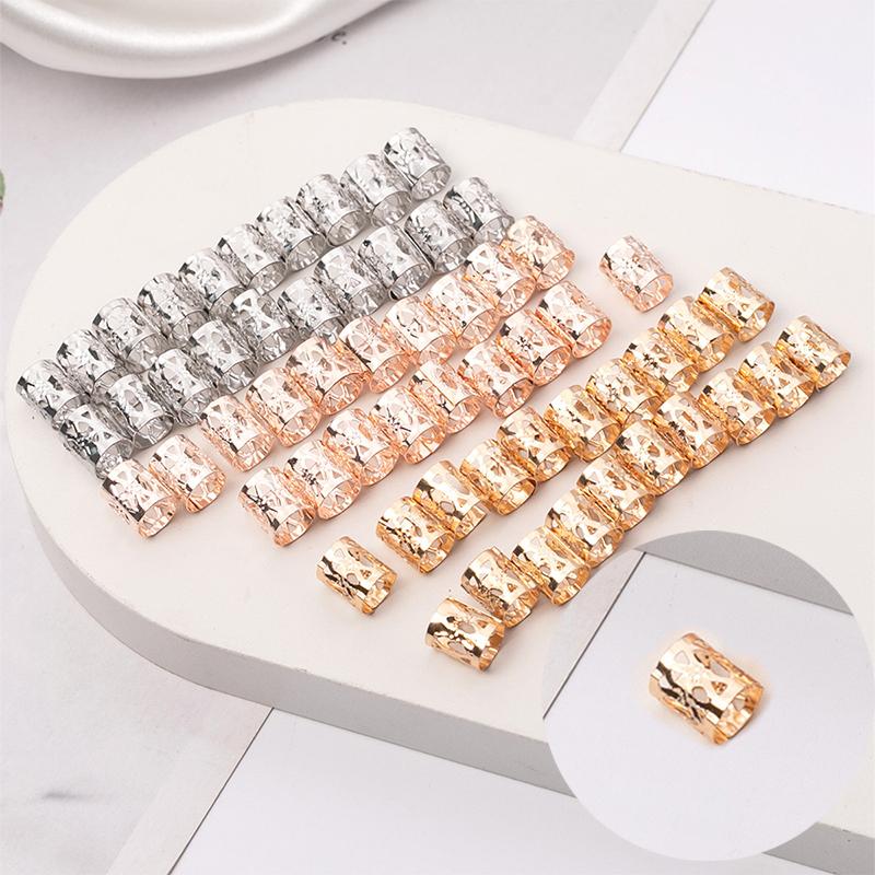 60pcs Hollow Out Hair Ring Dreadlocks Beads Hair Braid Rings Clips Dread Locks Hair Braiding Metal Decoration Hair Accessories