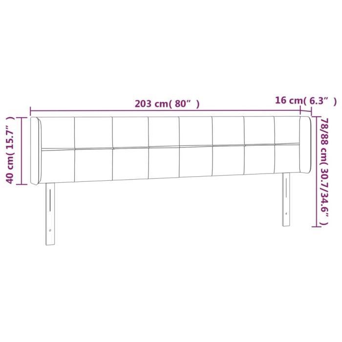 VidaXL Tête de lit avec oreilles Crème 203x16x78-88 cm Tissu3118795