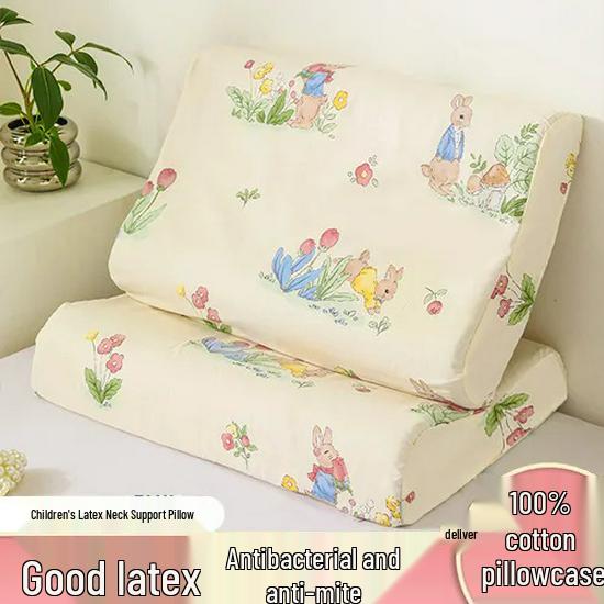 G5ZG5Z Latex Pillow: Removable, Washable Core for Kids & Babies; Neck Support for Cervical Vertebrae; Ideal for Primary School & Kindergarten.