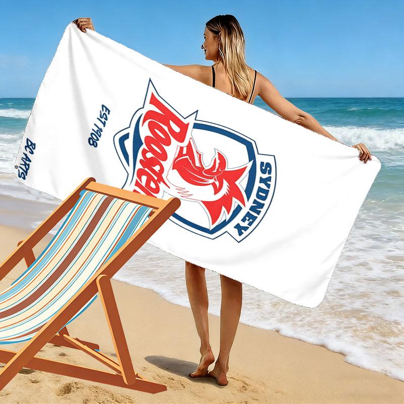 Sydney Roosters Roar Print Beach Towel, Large Soft Quick Dry Towel for Beach Camping Swimming