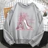 Mode Paris Print Y2k Damen Kapuzenpullover 90er Langarm Warmes Fleece Sweatshirt Weicher Rundhals Pullover Freizeit Damenbekleidung