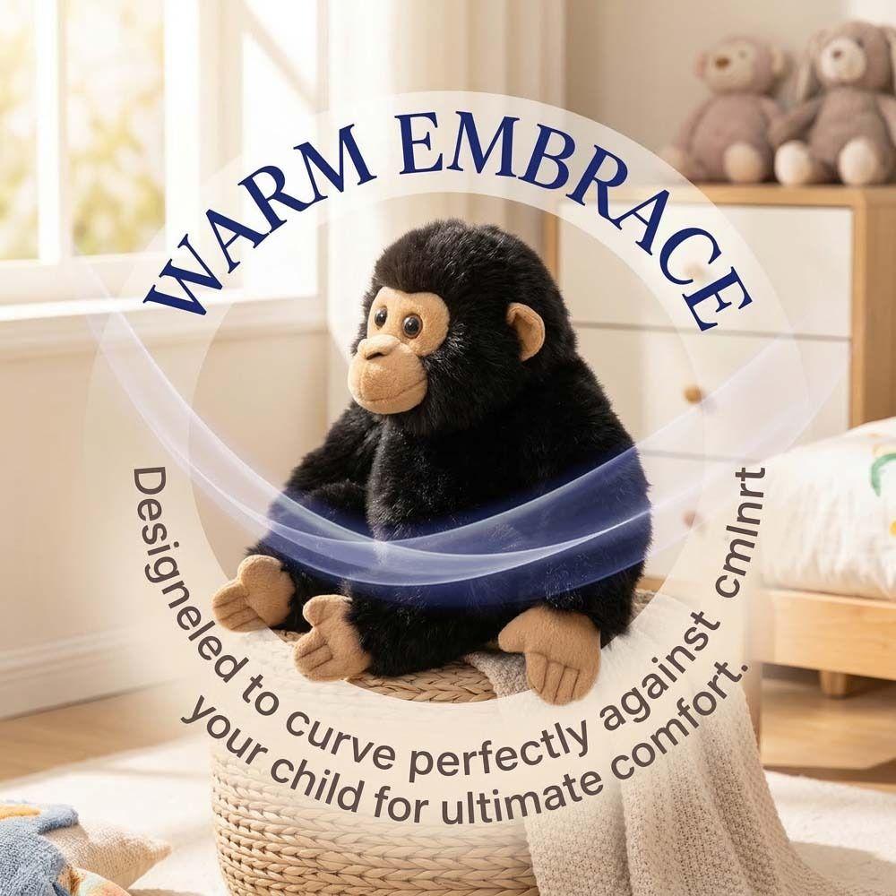 Soft Fluffy Chimpanzee Plush Toy Realistic Design Gorilla Stuffed Animal  Home Decor