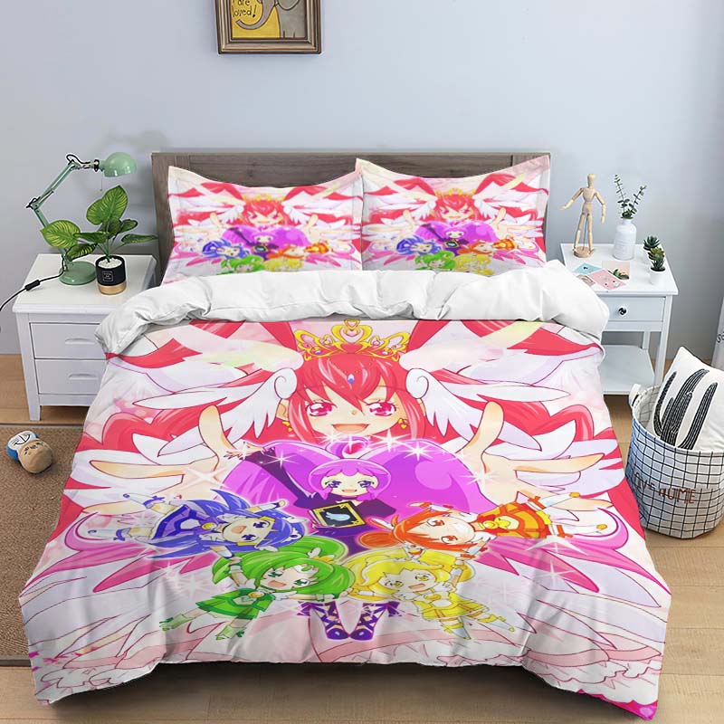 2026 New Pretty Cure Themed Duvet Covers and Pillowcases – Perfect for Single, Double, Queen, and King Beds – Holiday Gifts