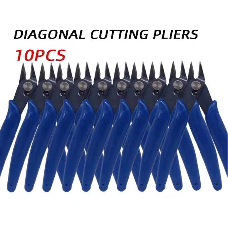 10PCS 170 Model Scissors Blue Diagonal Pliers Electronic Pliers Plastic Water Nozzle Pliers Electronic Cutting Nozzle Pliers