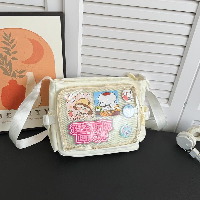 The transparent millet bag of the lounge student class messenger bag is versatile casual shoulder crossbody bag