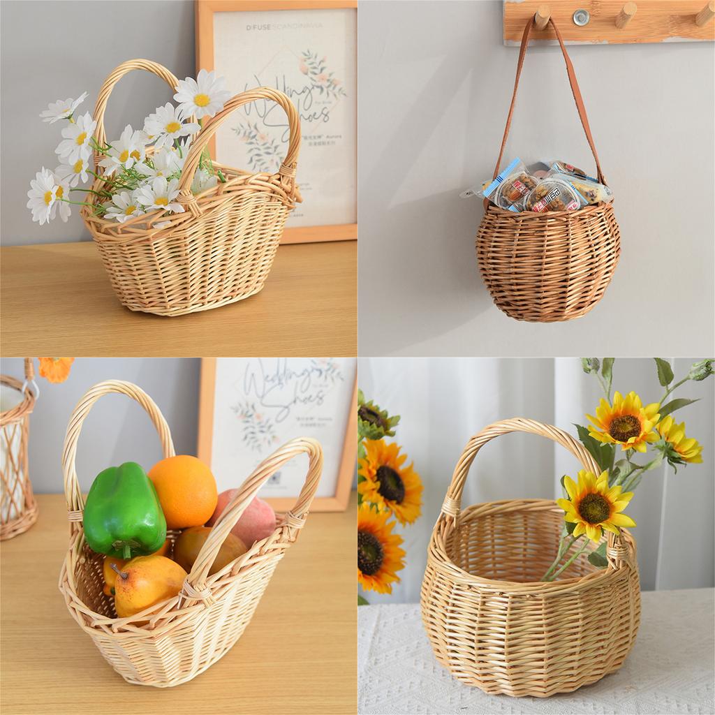 Eco Friendly Natural Wicker Basket Lightweight And Breathable Perfect For Picnic Outings And Home Storage Of Produce