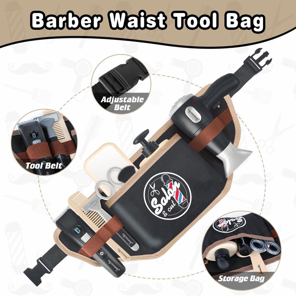 Barber Play Set: Hairdressing and Science Education for Kids - Multifunctional Stylist Simulation Toys