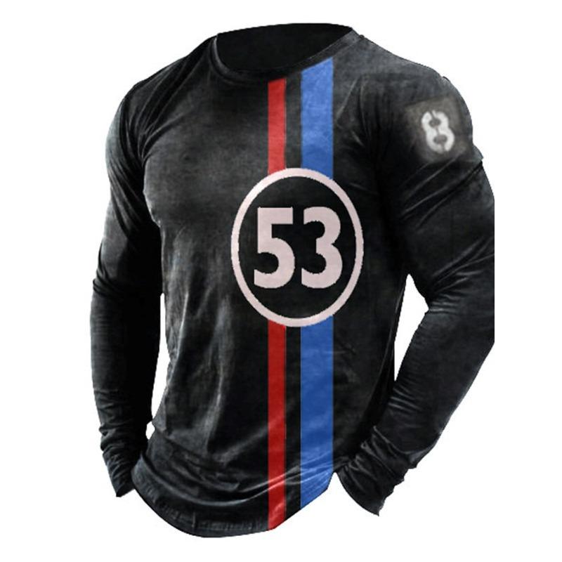 Men's Tshirt Tee Distressed Graphic Prints American Flag National Flag Crew Neck Outdoor Street Long Sleeve Print Clothing