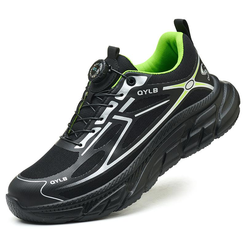 Fashion Rotating Button Safety Shoes Men Steel Toe Sneakers Anti-smash Anti-puncture Work Shoes Non-slip Security Protective Sneakers