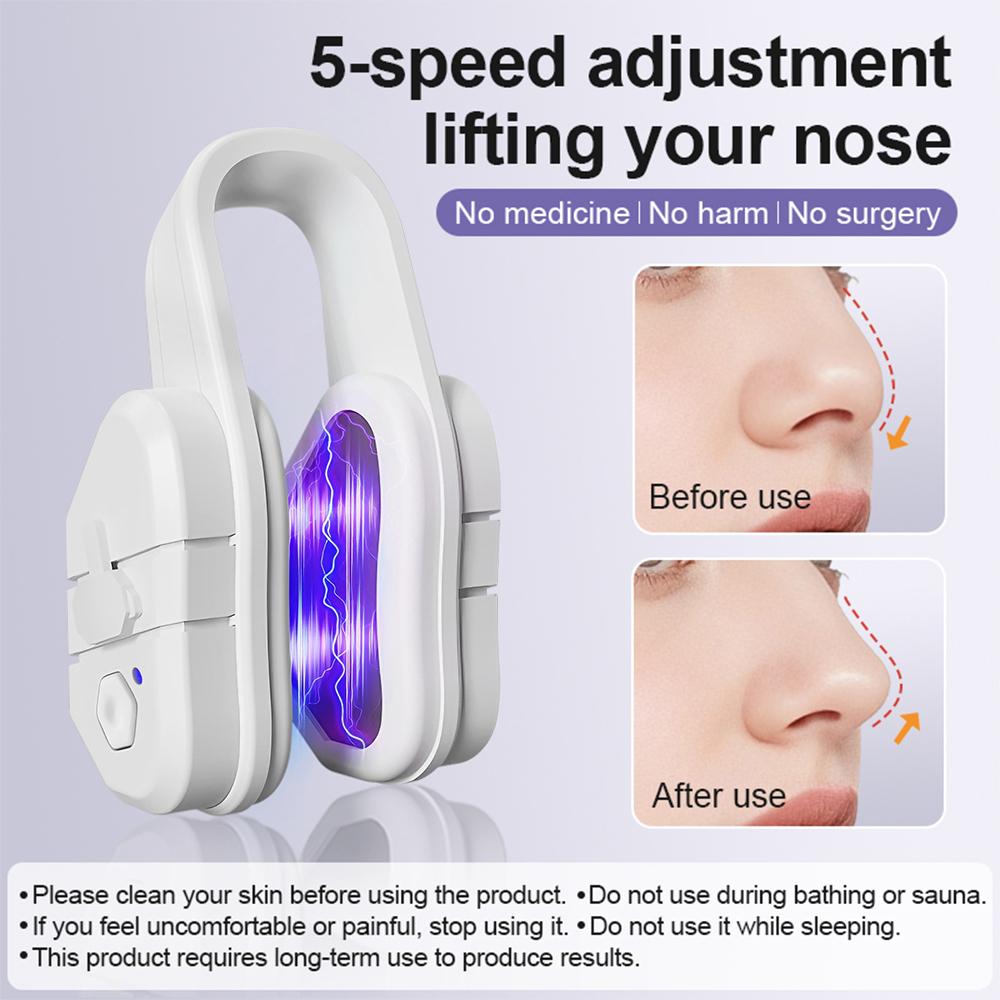 Newly Upgraded EMS Nose Shaper Sculpting Massager Clip Silicone Pulse Technology Lift-Up High Bridge Beauty Nose Tool