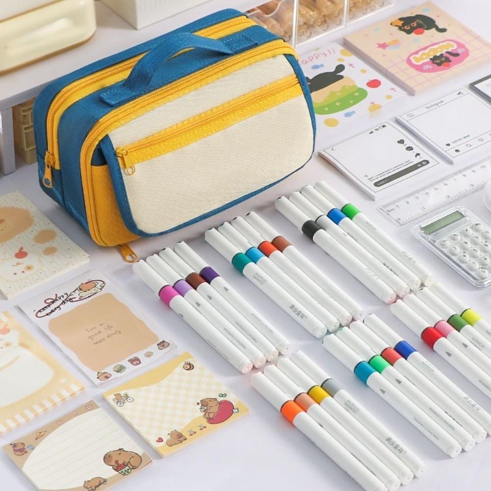 Zipper Pencil Case Desktop Storage Stationery Storage Bag Simple Pencil Pouch  Student