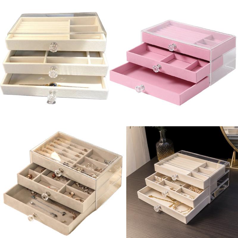 Jewelry Organizer Box With Dividers For Makeup And Accessories Storage For Home Office Use