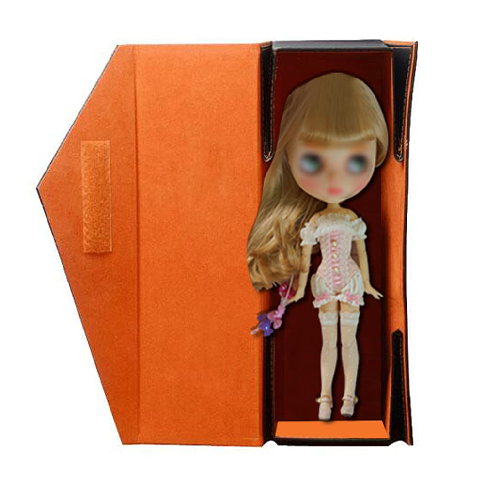 HIGHAWK Blythe Doll Scale BJD Box Case with Lid for Scale Dustproof Cover Doll 1/6 Outings, Storage, 1/6 Doll, (No Included) (Black)