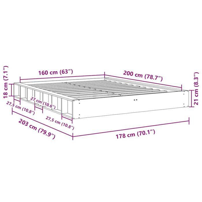 VidaXL Bed Frames Without Mattress 160x200 Cm Solid Oak Wood 3324125