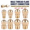 Brass Flare Adapter 1/4" 3/8" 1/2" Male Thread Male Thread Connector  Refrigerant Line Connection
