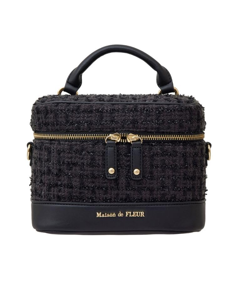 De Apparel Tweed Cube Shoulder Bag for Black [Maison Fleur] Women,
