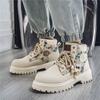 Autumn Black Trend Boots For Man Streetwear Lace-up Platform Boots Man Designer Shoes Comfy Round Toe Leather Men's Ankle Boots