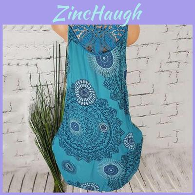 Dames Boho Zomerjurk Midi Lengte Zomer Avond Cocktailfeest Strandjurk Maat S T/m 5xl Met Elegant Kant Hol Ontwerp