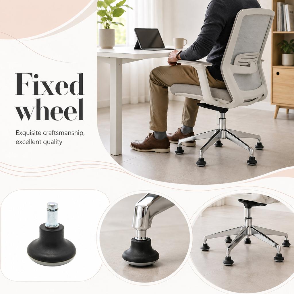 Replacement Office Chair Caster Wheel Stem Type Fixed Caster for Swivel Desk Chair Durable Furniture Part