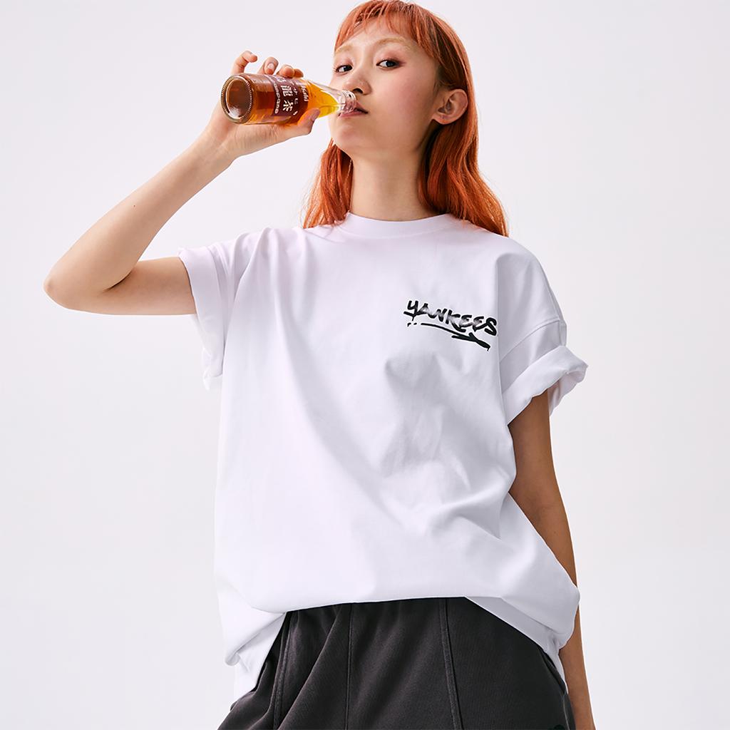 New MLB New York Yankees Basic Collection SS25 T Shirt Unisex White 3ATSB4053-50WHS