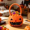 Sturdy Candy Storage Bag Halloween Pumpkin Treat Bag Portable Tote for Kids Large Capacity Trick or Handbag with Soft Handle Party Favor Gift Kids