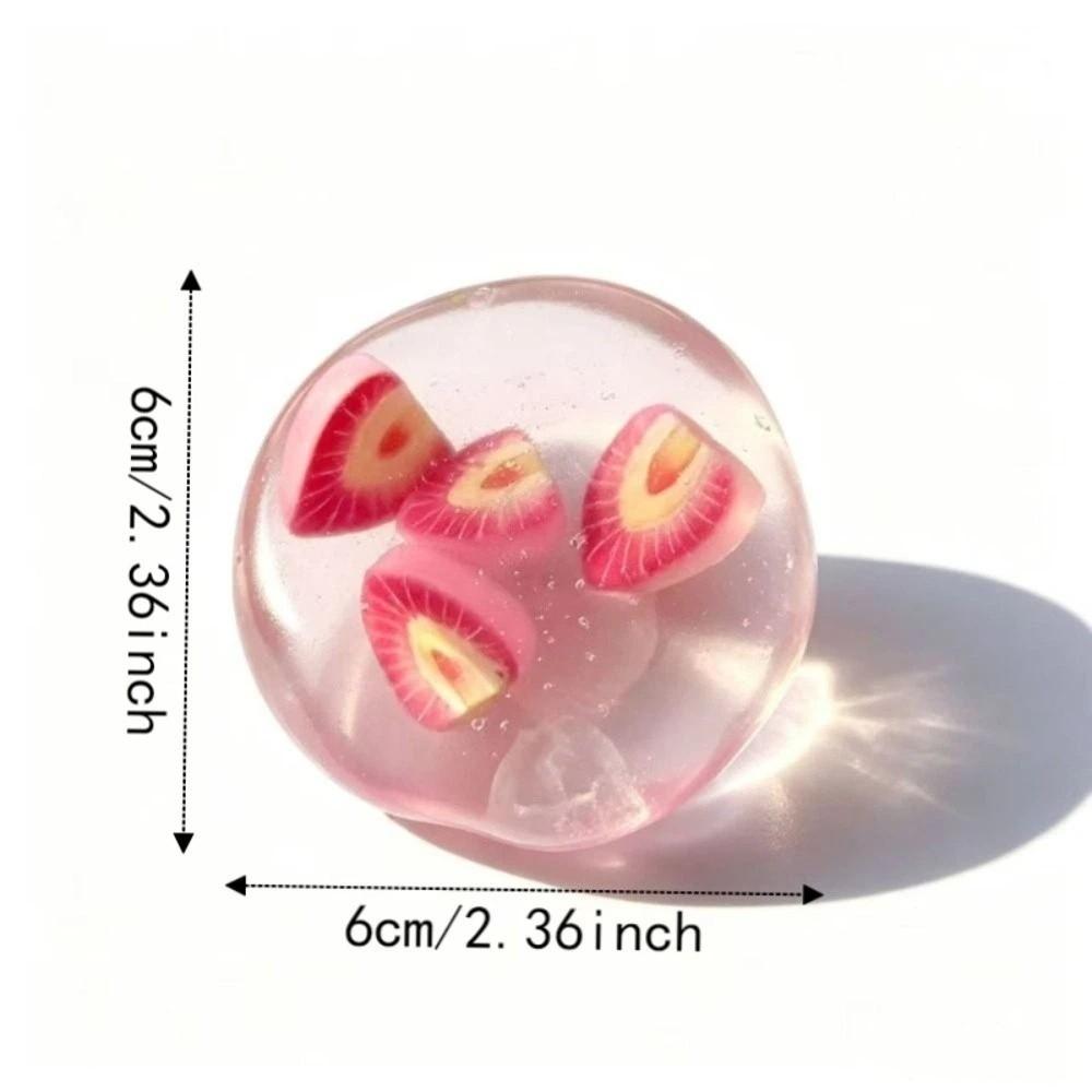Strawberry Fruit Coconut Balls Squeeze Toy Watermelon Squishy Pearl Squishy Toy Home Decoration