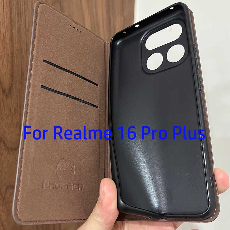 Magnetic Genuine Leather Skin Flip Wallet Book Phone Case Cover On For Realmi Realme 11 12 13 14T 14 15 15t 16 16t Pro Plus t