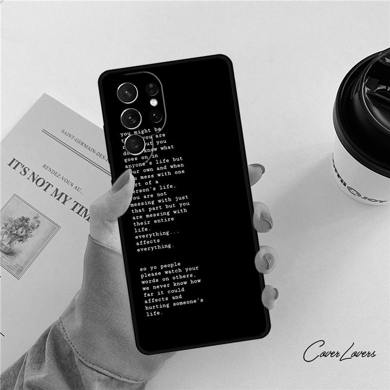 Aesthetic Minimal Quotes phone case For Samsung Galaxy S24 S25 S23 S22 Ultra Note 10 20 Plus S20 S21 FE Cover
