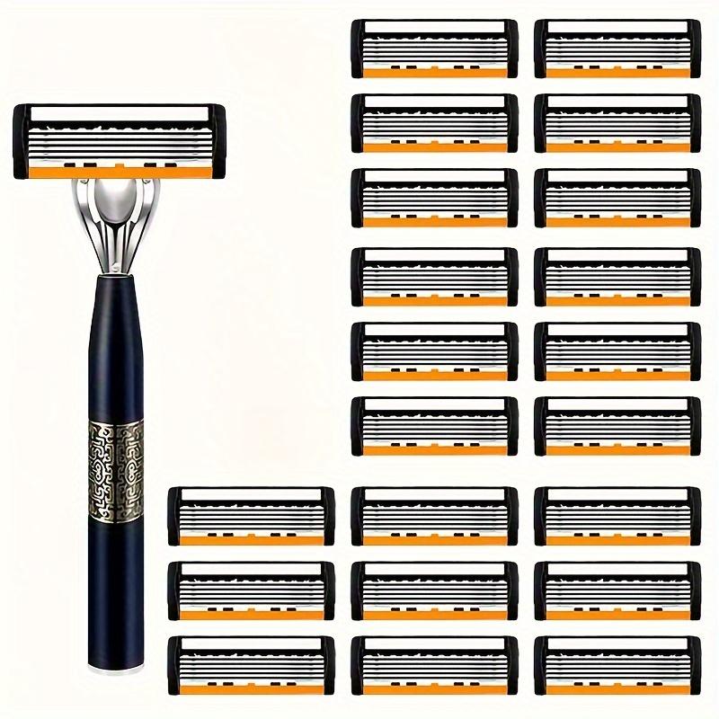 High Quality Men Safety Razor 6-Layer Germany Stainless Steel Shaving Blades Manual Shaver Replacing Cutter Head